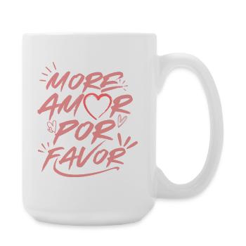 More Amor Por Favor Love Heart Design Pink - Large Mug 440 ml - white - Right