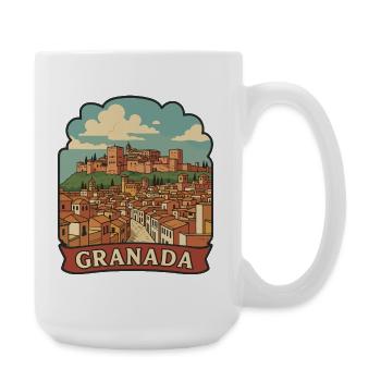Granada Spain Alhambra Retro Travel Sticker - Large Mug 440 ml - white - Right