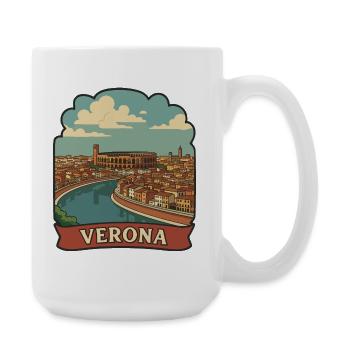 Verona Arena Italy Retro Travel Badge Sticker - Large Mug 440 ml - white - Right