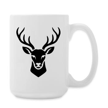 Cerf sacré minimaliste noir - Grande tasse 440 ml - blanc - Droite