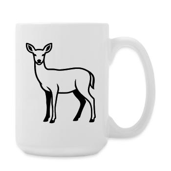 Deer Silhouette Hunter Hunting Club Forester Forest - Large Mug 440 ml - white - Right