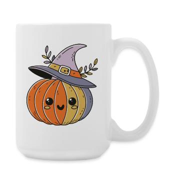 Kawaii Hexe Kürbis - Große Tasse 440 ml - Weiß - Rechts