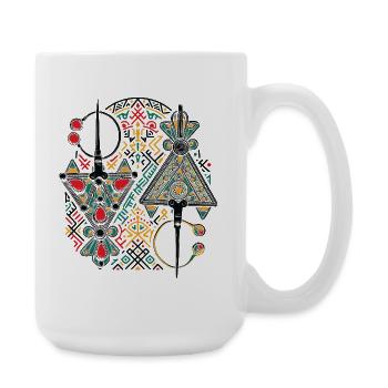 Bijoux de Kabylie - Grande tasse 440 ml - blanc - Droite
