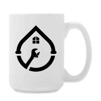 Klempner Wasser Tropfen Rohr Logo - Große Tasse 440 ml - Weiß - Rechts