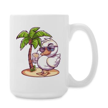 Gans Sommer Palme - Große Tasse 440 ml - Weiß - Rechts
