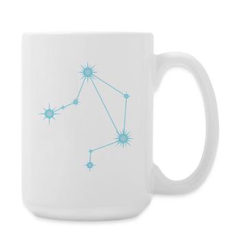 Constellation de l’étoile de la Balance Signe du zodiaque Bleu pastel - Grande tasse 440 ml - blanc - Droite