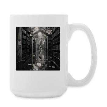 Heron Library Mystery Vintage Animal Crime - Large Mug 440 ml - white - Right