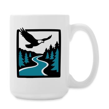 Graphique de la forêt de la rivière Eagle - Grande tasse 440 ml - blanc - Droite