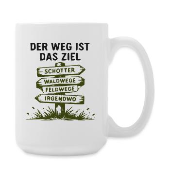 Wegweiser der Wege – Wald und Feld - Große Tasse 440 ml - Weiß - Rechts