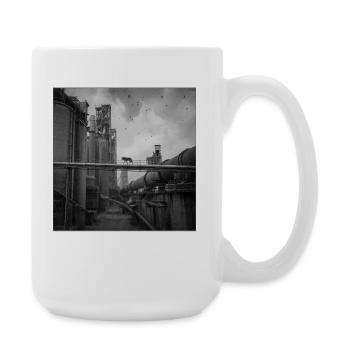 Wolf Lost Place Black & White Art Animal Crime - Large Mug 440 ml - white - Right