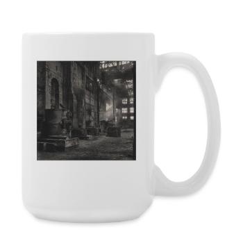 Lost Places Factory Retro Ravens Animal Crime Ruin - Large Mug 440 ml - white - Right