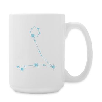Constellation des Étoile des Poissons Signe du zodiaque Bleu pastel - Grande tasse 440 ml - blanc - Droite