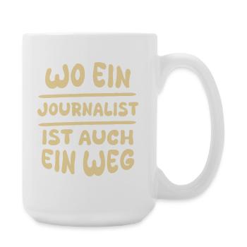 Geschenkidee Journalist - Große Tasse 440 ml - Weiß - Rechts