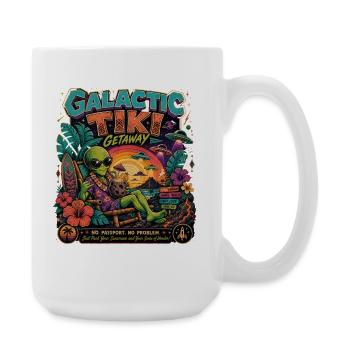 Galactic Tiki Alien Vacances rétro à Hawaï Science-fiction - Grande tasse 440 ml - blanc - Droite