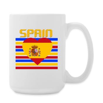 Spain Flag Heart Burst - Large Mug 440 ml - white - Right