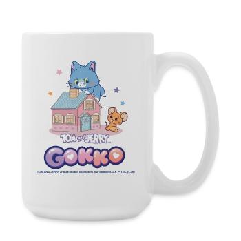 Tom & Jerry Gokko Haus Mit Logo-Schriftzug  - Große Tasse 440 ml - Weiß - Rechts