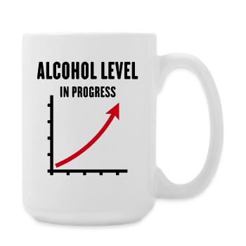 Alcohol Level In Progress (Drinking Team POSRed2C) - Large Mug 440 ml - white - Right