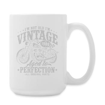1986 Jahrgang Vintage Motorrad Geburtstag Geschenk - Große Tasse 440 ml - Weiß - Rechts