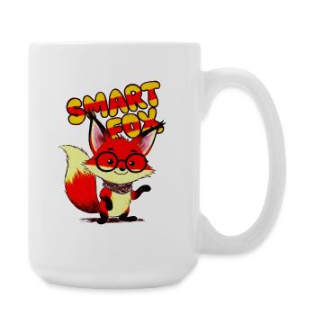 Lunettes de dessin animé Renard Intelligent - Grande tasse 440 ml - blanc - Droite