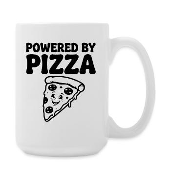 Propulsé par Pizza Lustiger Pizza Spruch - Grande tasse 440 ml - blanc - Droite