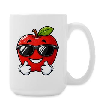Süßer Kawaii Apfel mit Daumen hoch - Große Tasse 440 ml - Weiß - Rechts