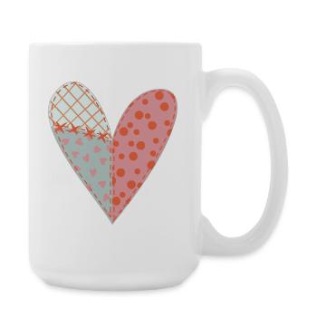 Patchwork Heart No11 - Large Mug 440 ml - white - Right