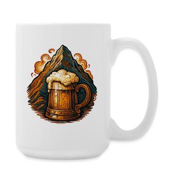 Mythischer Berg mit Bierkrug - Große Tasse 440 ml - Weiß - Rechts