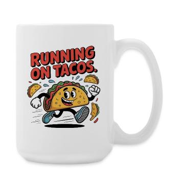 Laufende Taco-Animation für Spaß und Bewegung - Große Tasse 440 ml - Weiß - Rechts