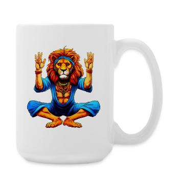 Lion Yoga - Large Mug 440 ml - white - Right