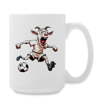 Ziegen Fussball - Große Tasse 440 ml - Weiß - Rechts