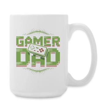Gamer Dad Pixel Art Design - Large Mug 440 ml - white - Right