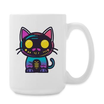 Kater Halloween Katze - Große Tasse 440 ml - Weiß - Rechts