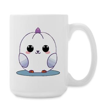 Kawaii White Chick with Purple Accents - Large Mug 440 ml - white - Right