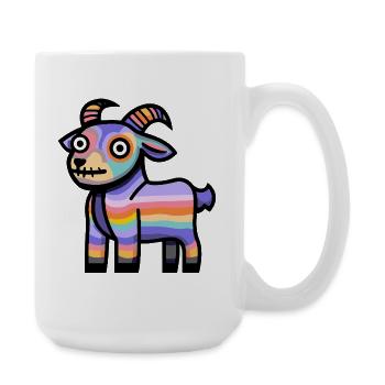 Mountain Goat Halloween Comic Funny - Large Mug 440 ml - white - Right