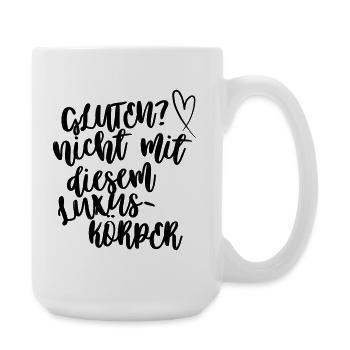 Gluten? Nicht mit diesem Luxuskörper - Große Tasse 440 ml - Weiß - Rechts