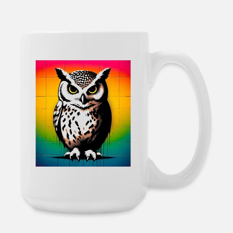 Eule - Große Tasse 440 ml - Weiß