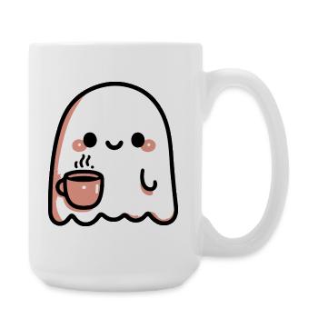 Smiling Ghost and Pastel Coffee - Large Mug 440 ml - white - Right