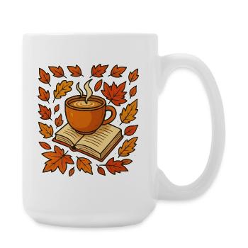 Autumn Harvest: Coffee & Book - Large Mug 440 ml - white - Right
