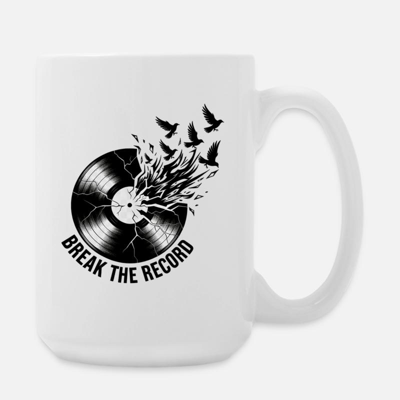 Break_the_Record - Large Mug 440 ml - white