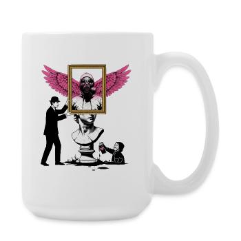 Masque et fragment ailés - Grande tasse 440 ml - blanc - Droite