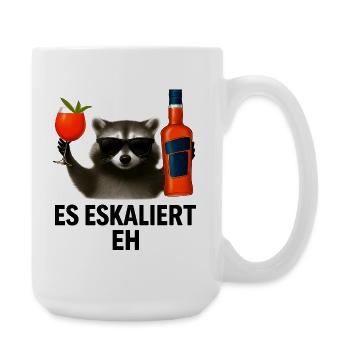 Es Eskaliert Eh Waschbär Spritz Party Geschenkidee - Große Tasse 440 ml - Weiß - Rechts