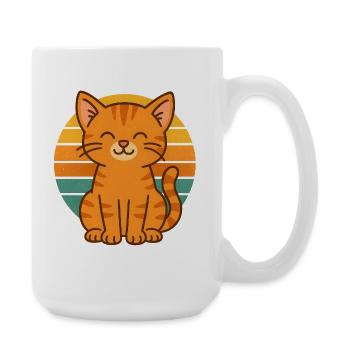 Retro Cat Vibes - Große Tasse 440 ml - Weiß - Rechts