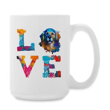 Golden Retriever Love Watercolor Art for Dog Lover - Large Mug 440 ml - white - Right