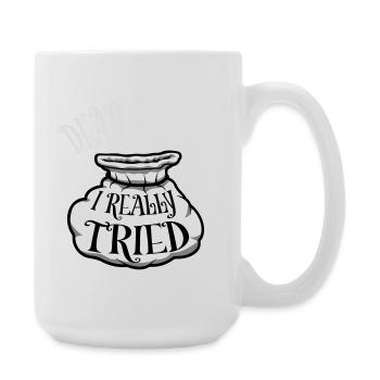 Cher Père Noël, j’ai vraiment essayé l’humour de Noël drôle - Grande tasse 440 ml - blanc - Droite