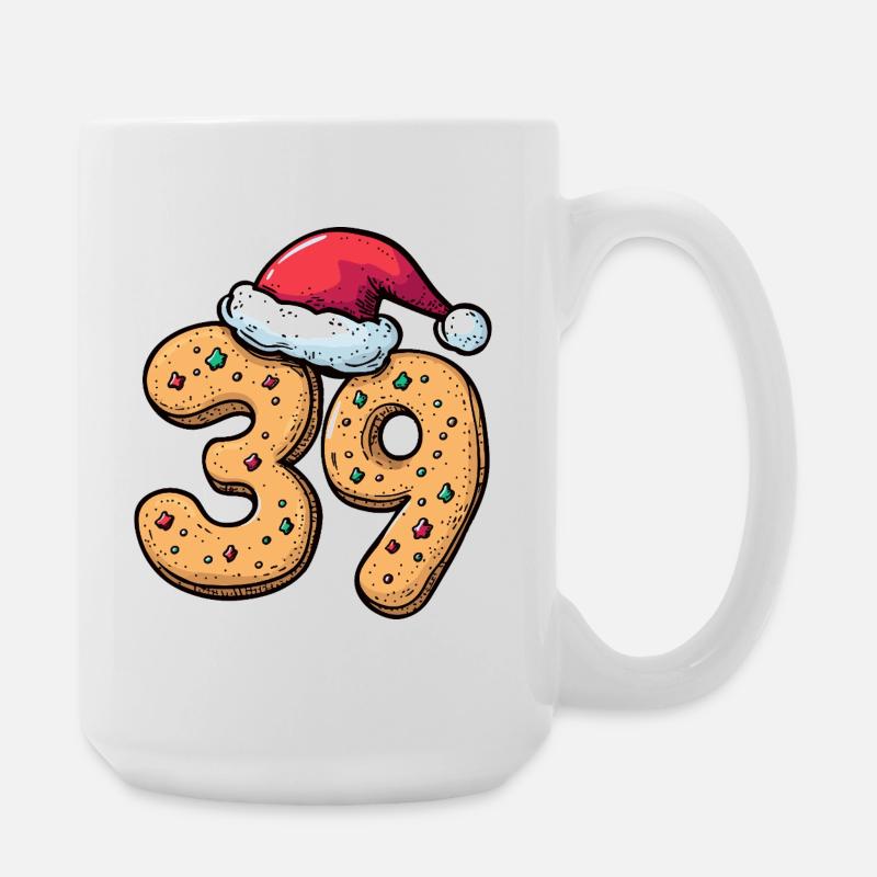 39 Number Cookie Christmas - Large Mug 440 ml - white