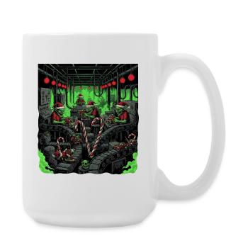 Creepy Zombie Christmas Elf Gothic Horror Desig - Large Mug 440 ml - white - Right