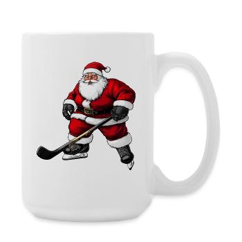 Joueur de hockey sur glace Père Noël - Grande tasse 440 ml - blanc - Droite