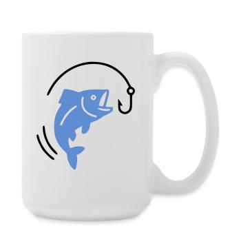 Pêche au poisson sur hameçon logo - Grande tasse 440 ml - blanc - Droite