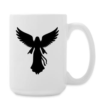 Angel angel wings silhouette simple - Large Mug 440 ml - white - Right