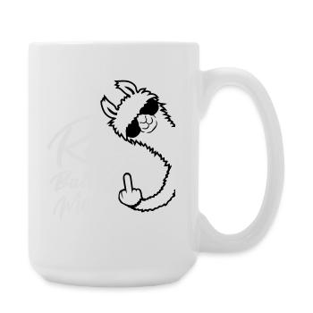 Rage Bait Llama Alpaga Lunettes de Soleil Doigt d’Honneur - Grande tasse 440 ml - blanc - Droite